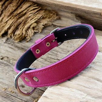 Leder halsband 3cm breed