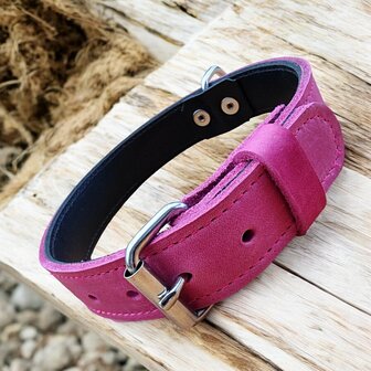 Leder halsband 3cm breed