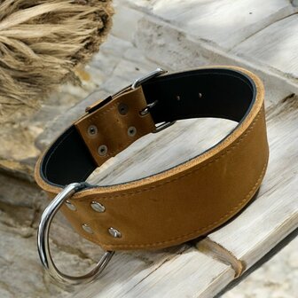 Leder halsband 5cm breed