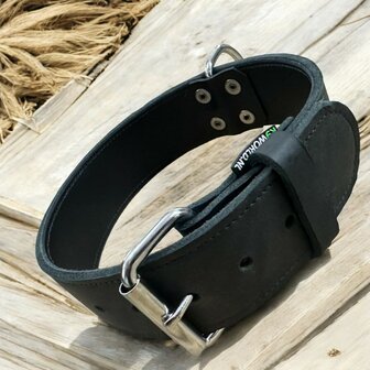 Leder halsband 5cm breed