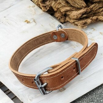 Harness leather collar 1.18 inch wide