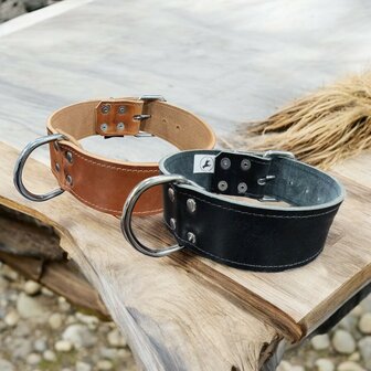 Harness leather collar 1.96 inch wide