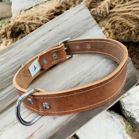 Harness leather collar 1.18 inch wide