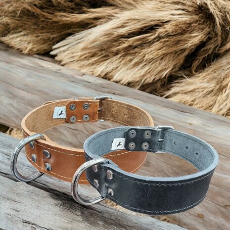 Tuig leder halsband 4cm breed