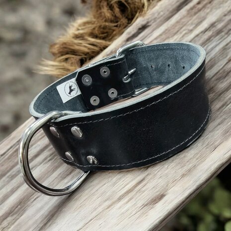 Harness leather collar 1.96 inch wide