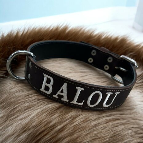 Halsband met geborduurde naam